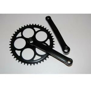 BIKE&CO Kurbelgarnitur 46 Zähne Stahl Schwarz 3 BIKE&CO Kurbelgarnitur 46 Zähne Stahl Schwarz