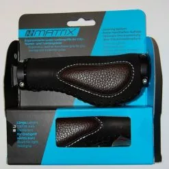 BIKE&CO Matrix Lenkergriff G16 Ergo Leder Schwarz/braun 135/135