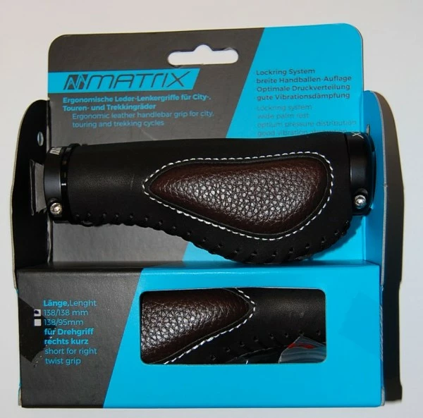 BIKE&CO Matrix Lenkergriff G16 Ergo Leder Schwarz/braun 135/135 3 BIKE&CO Matrix Lenkergriff G16 Ergo Leder Schwarz/braun 135/135