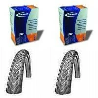Set Schwalbe Reifen Marathon Plus 37-622 + Schläuche Dunlop DV17